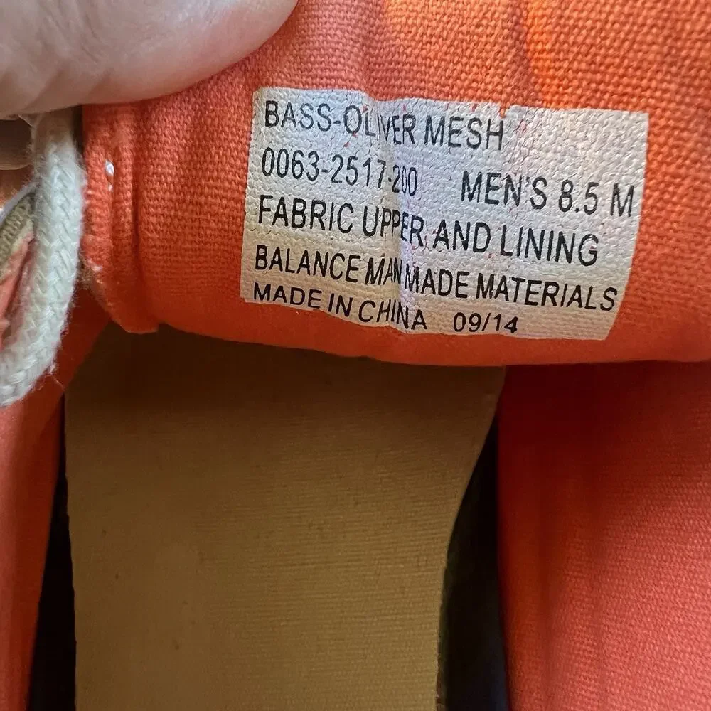 GH Bass & Co Oliver Mesh Boat Shoe Canvas Casual Brown Orange Coastal M 8.5